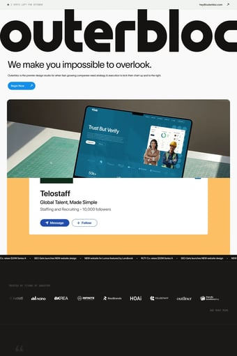 Outerbloc | Brand & Web Design Studio landing page