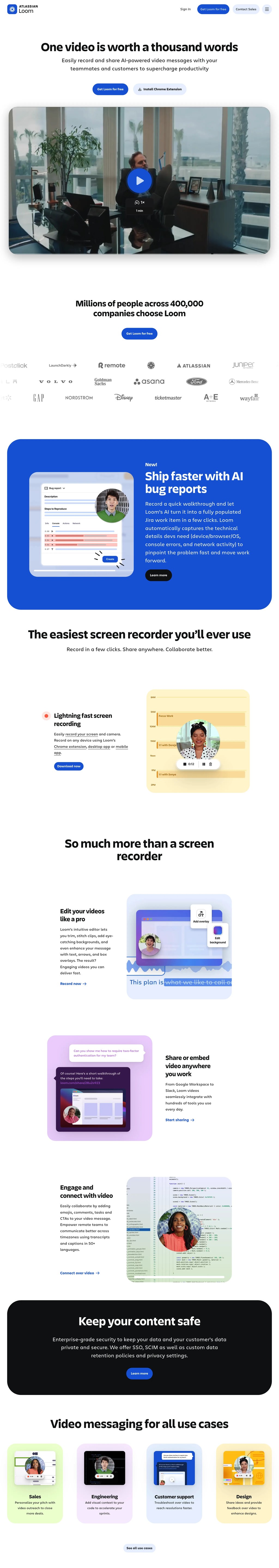Free screen recorder for Mac and PC | Loom desktop landing page