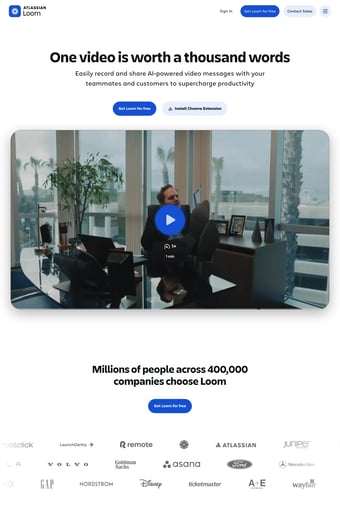 Free screen recorder for Mac and PC | Loom landing page