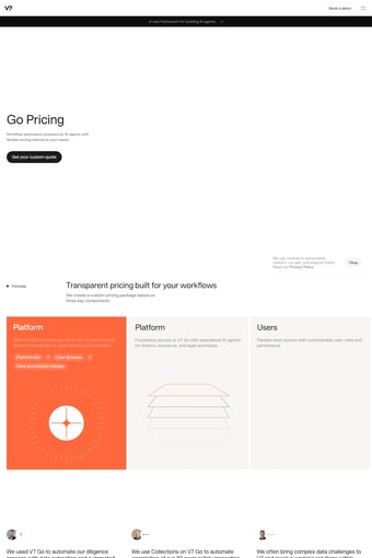 V7 Labs landing page