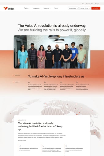 SIP Trunk India | Voice API & Programmable Telephony — Vobiz landing page
