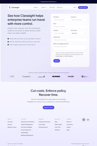 Clarasight landing page