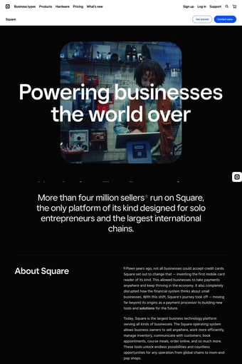 Power your entire business | Square landing page