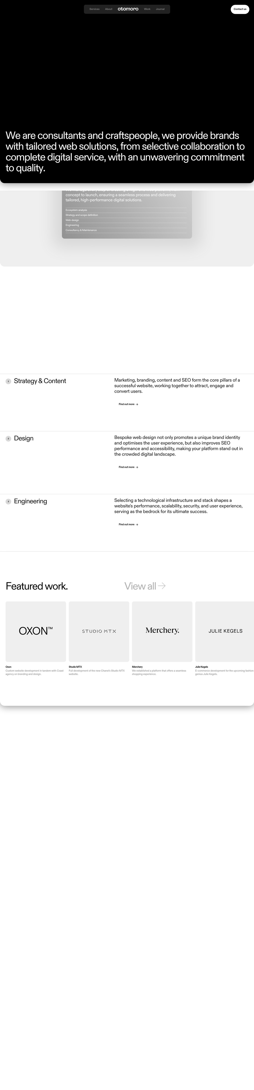Otomoro desktop landing page