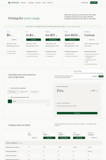 Cartesia landing page