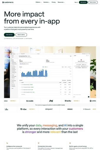 Customer.io: AI-Powered Customer Engagement Platform landing page