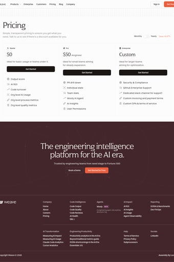 Weave landing page