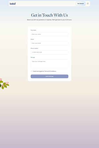 Baba Care landing page