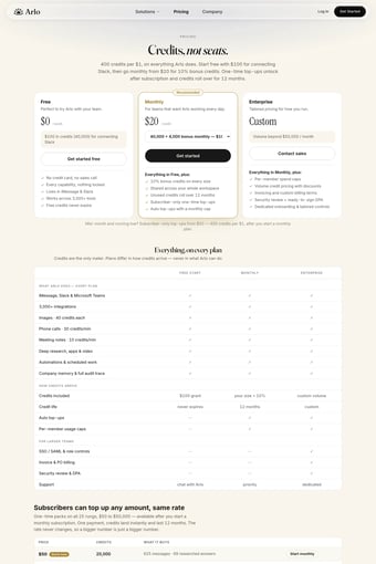 Arlo landing page