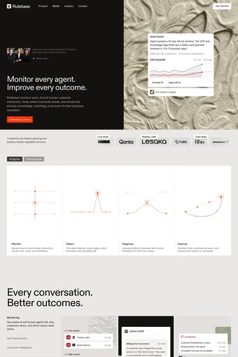 Rulebase | AI agent monitoring for customer-facing agents landing page