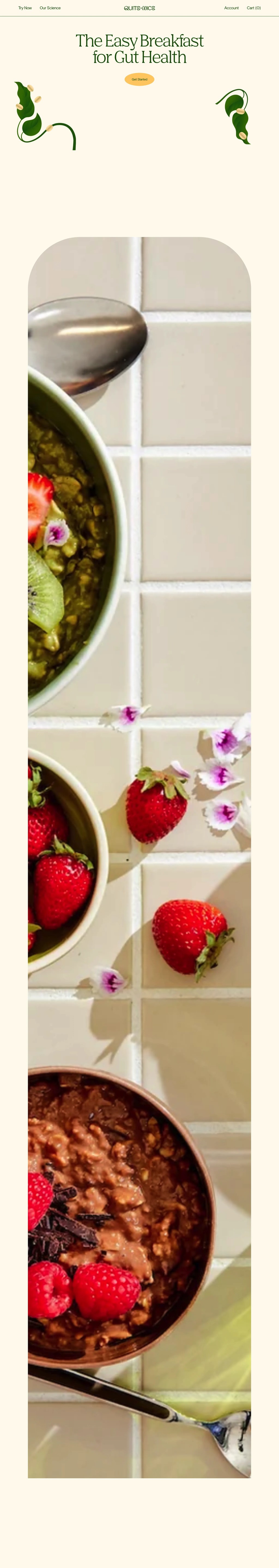 Quite Nice: Prebiotic Oatmeal with Protein and Fiber desktop landing page