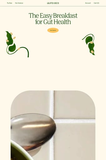 Quite Nice: Prebiotic Oatmeal with Protein and Fiber landing page