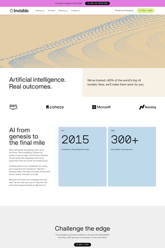 Invisible Technologies Inc. landing page