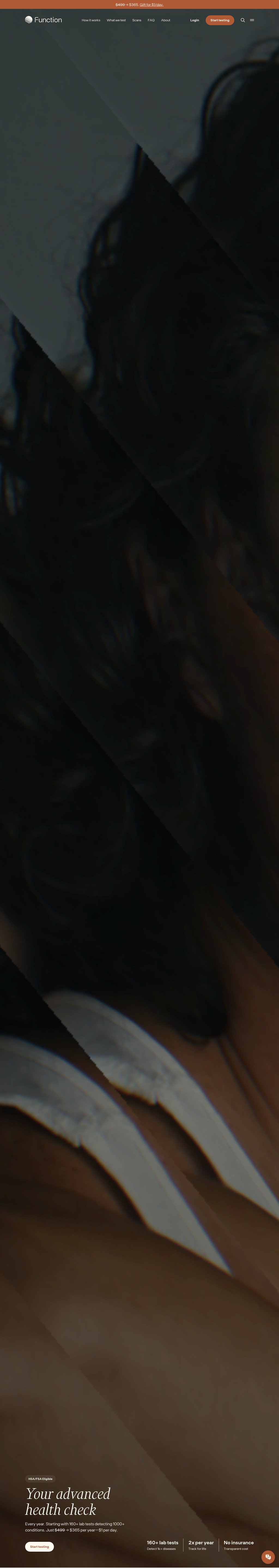 Function Health desktop landing page