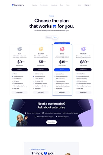 Form API | Formcarry. - Best Form Backend landing page