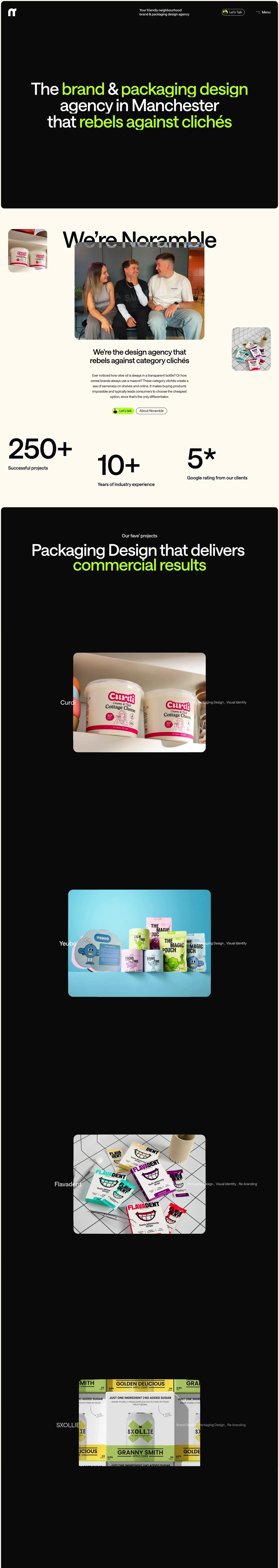 Brand & Packaging Design Agency Manchester desktop landing page