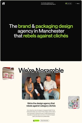 Brand & Packaging Design Agency Manchester landing page