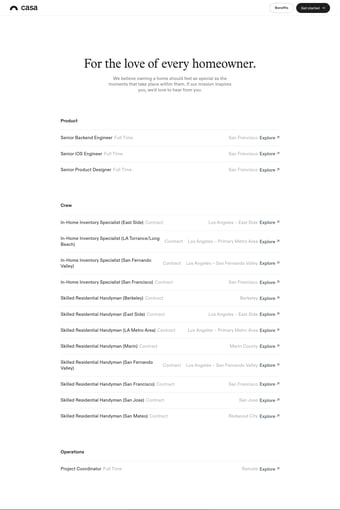 Casa – your home, on autopilot landing page