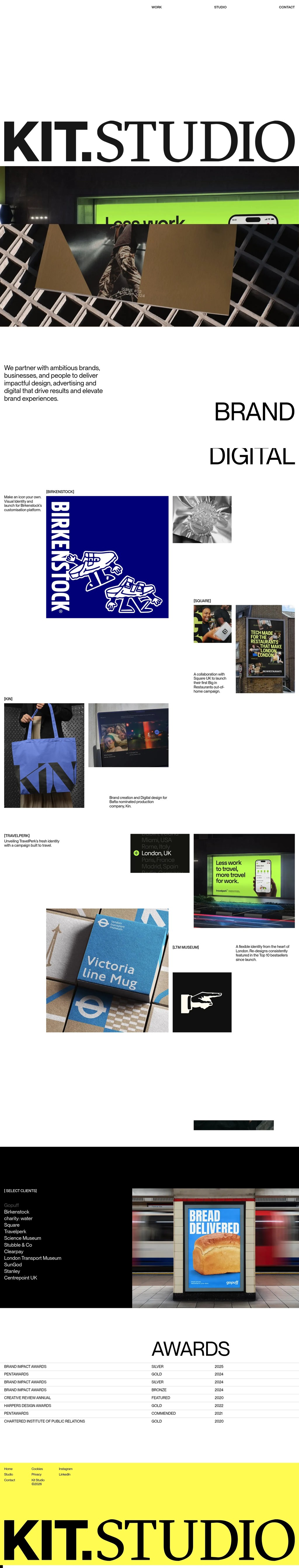 Kit Studio | Creativity for the ambitious desktop landing page