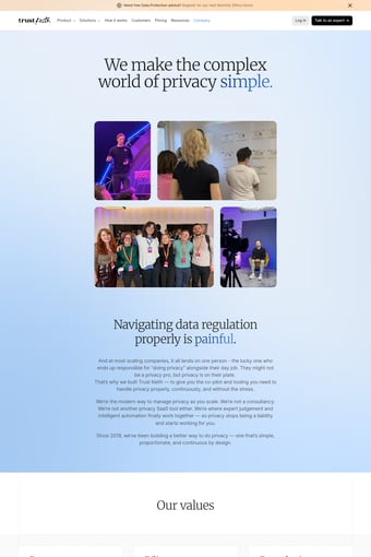 Trust Keith landing page