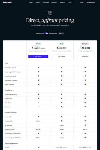 Routable: Mass Payouts, Vendor Management, and AP Automation | Routable landing page