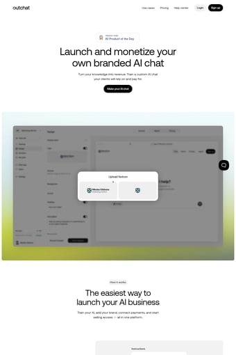 Outchat AI landing page