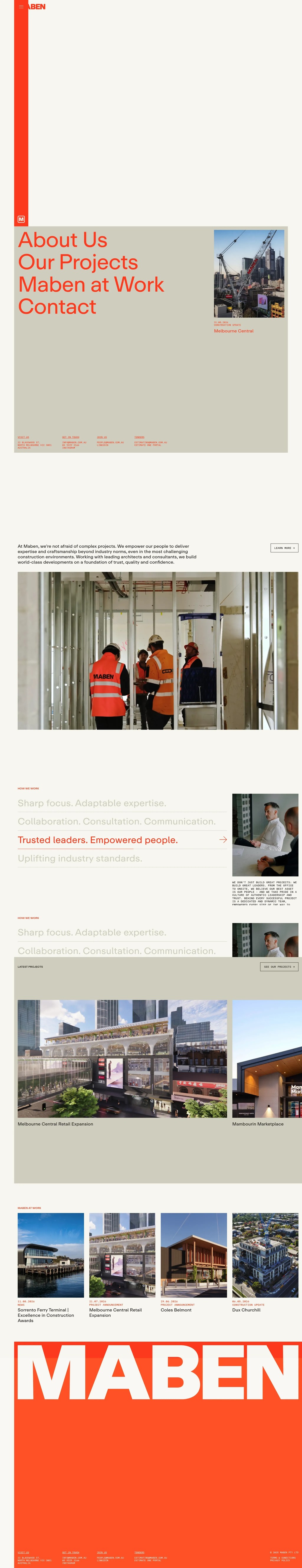 Maben desktop landing page