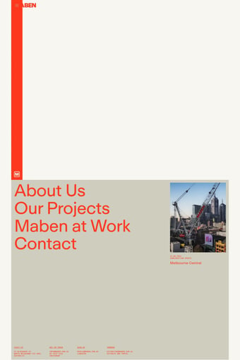 Maben landing page