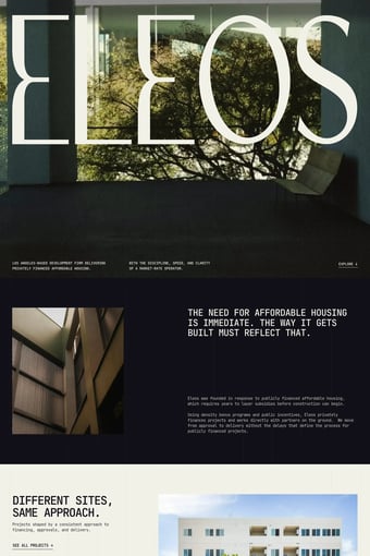 Eleos | Affordable Housing Development in Los Angeles landing page