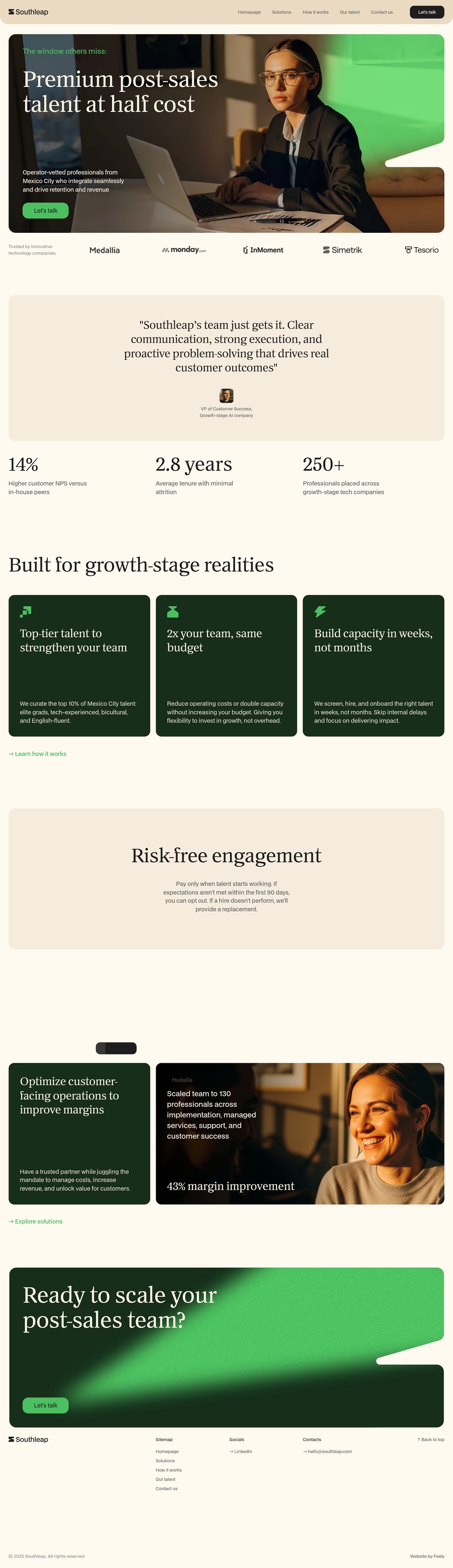 southleap.com desktop landing page