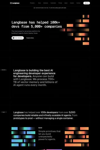 Langbase landing page