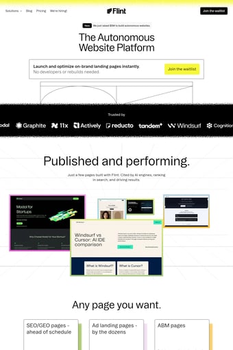 Flint Technologies, Inc. landing page