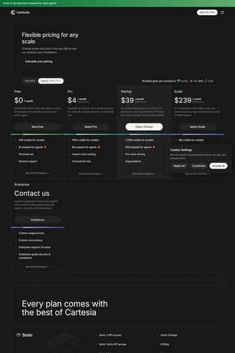 Cartesia landing page