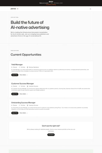 Panxo landing page