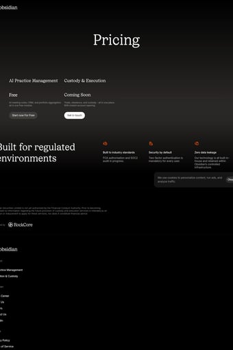 Obsidian Technologies Limited landing page