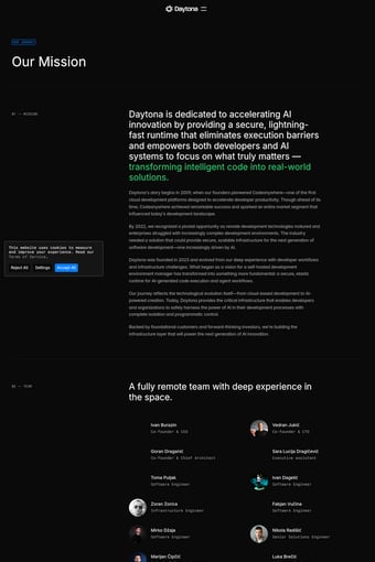 Daytona landing page