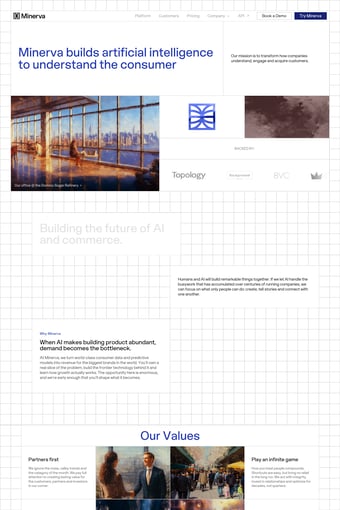 Minerva landing page