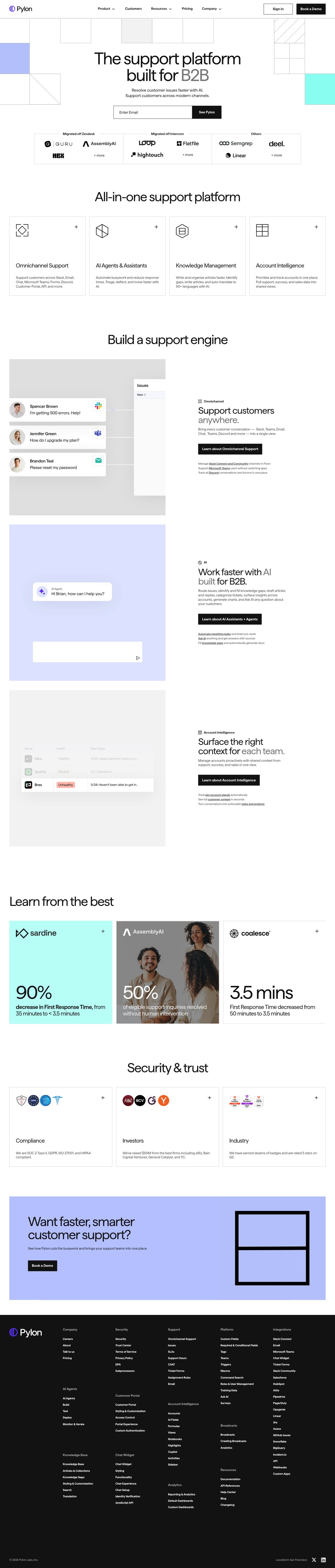 Pylon desktop landing page