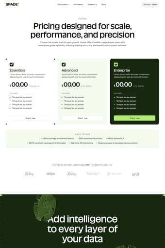 Spade landing page