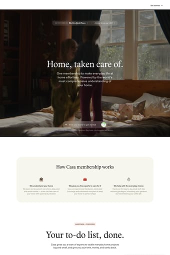 Casa – your home, on autopilot landing page