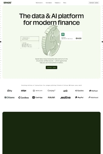 Spade landing page