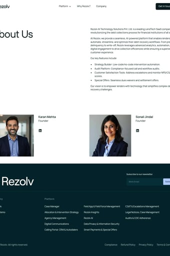 The AI platform for lending, and debt collection. landing page