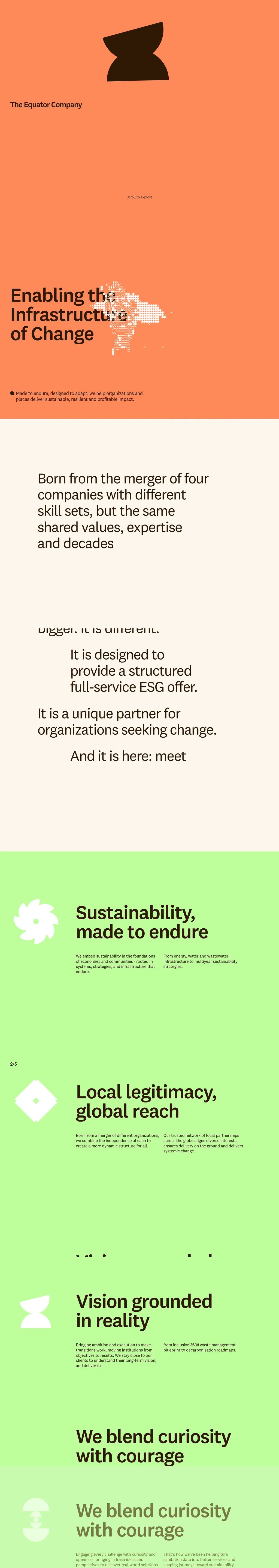 The Equator Company desktop landing page