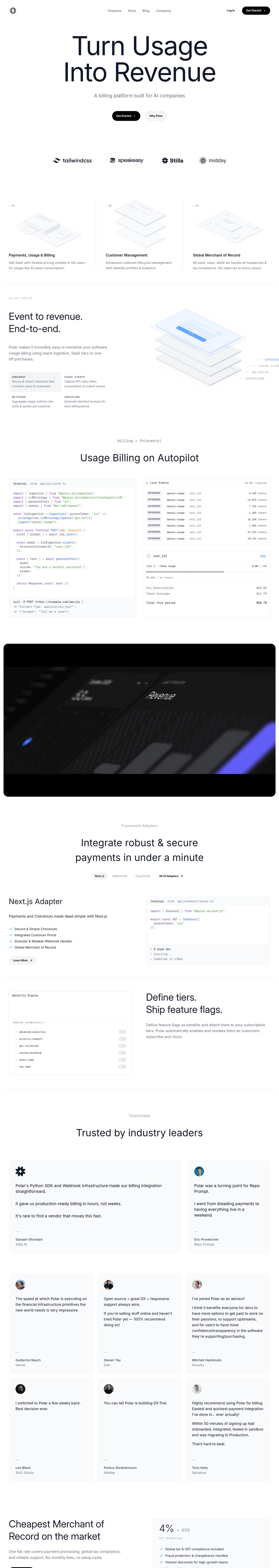 Polar Software, Inc. desktop landing page