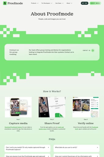 Proofmode landing page