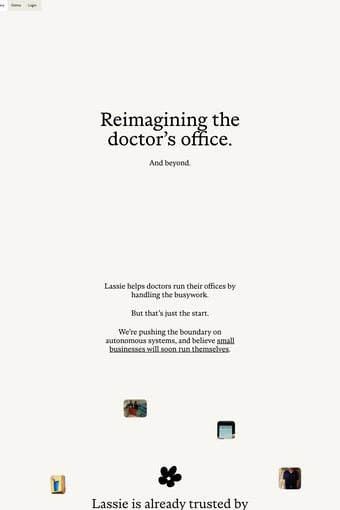 Lassie — AI That Runs the Doctor's Office landing page