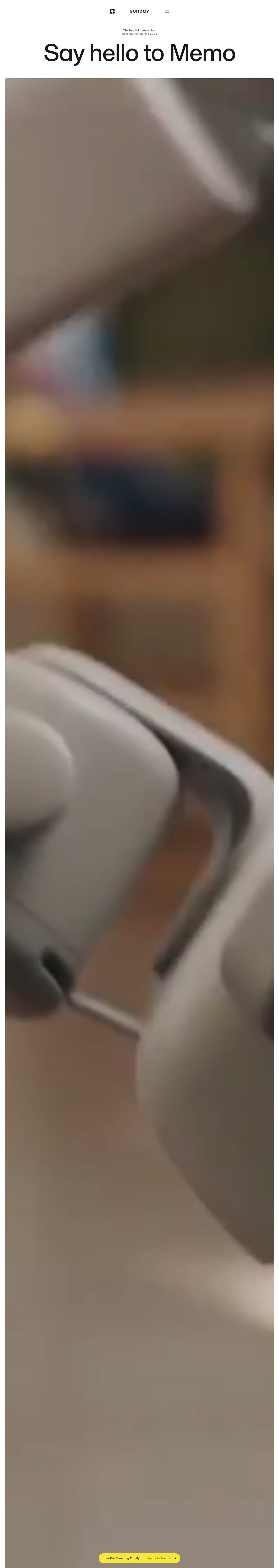 Sunday desktop landing page