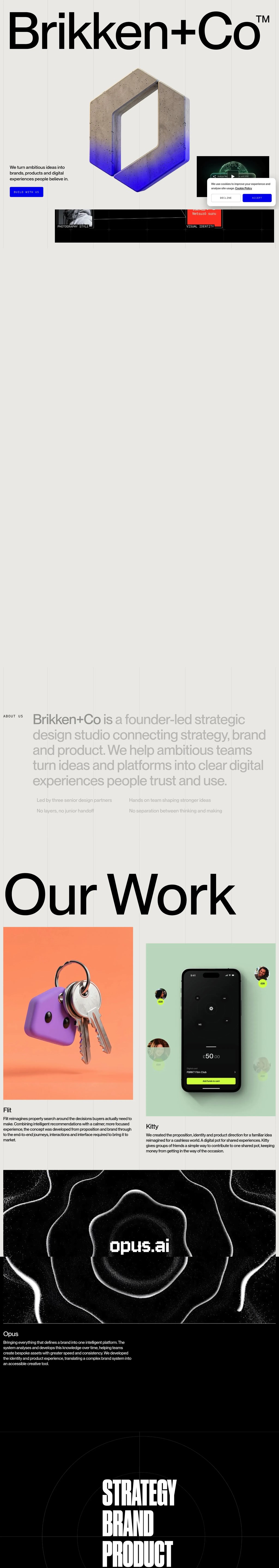 Brikken+Co — Strategic Design Studio desktop landing page