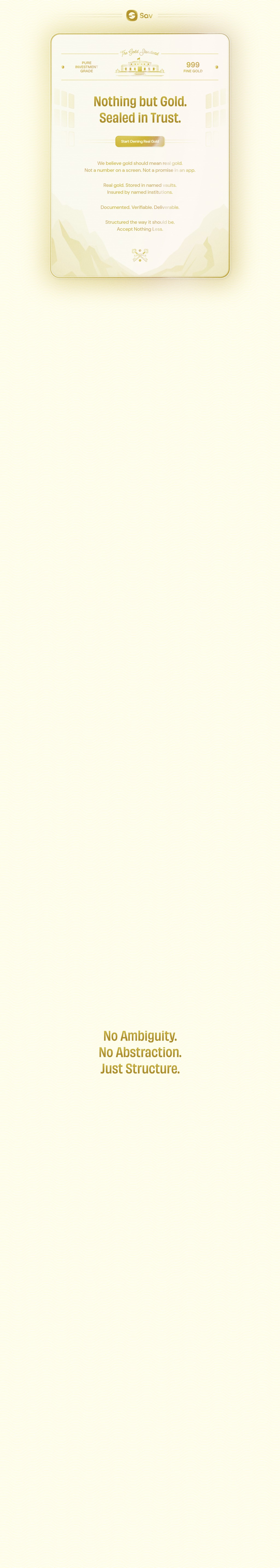 Sav desktop landing page