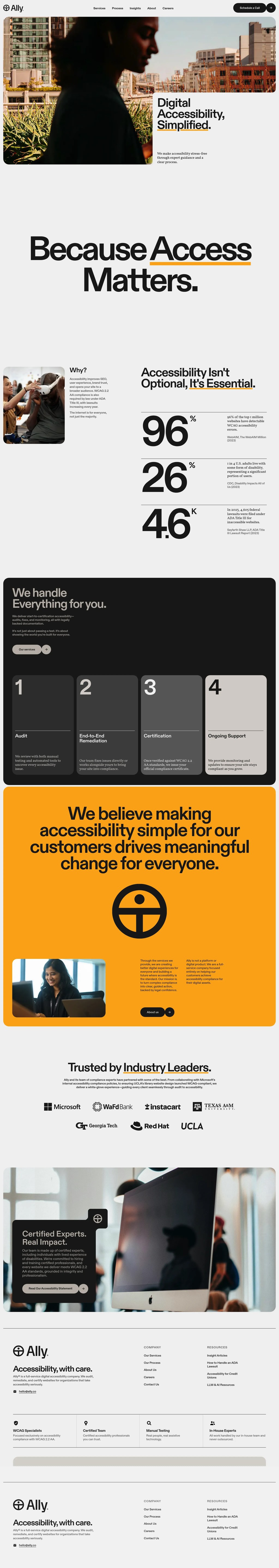 WCAG & ADA Accessibility Compliance | Ally desktop landing page